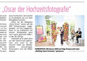 Sieg beim Weddign Awarde Germany