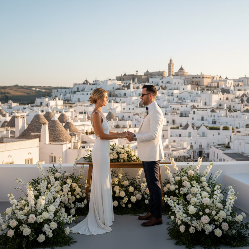 Mediterrane Hochzeit in Süditalien in historischem Palazzo mit stilvollem Ambiente